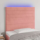  Posteljno vzglavje roza 100x5x118/128 cm žamet | Shoptok.si