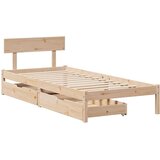 vidaXL Posteljni okvir brez vzmetnice 90x200 cm trdna borovina | Shoptok.si