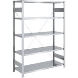 eurokraft pro Sestavljivi regal z velikimi policami, pocinkan, višina 2000 mm, obremenitev sklopa 1600 kg, osnovni regal, ŠxG 1300 x 600 mm | Shoptok.si
