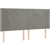 Maison Chic Vzglavna omarica - Nočna omarica - Posteljna omarica z ušesi svetlo sivo 203x16x118/128 cm žamet, (21709628) | Shoptok.si