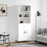 vidaXL Visoka omara bela 69,5x34x180 cm inženirski les Cene