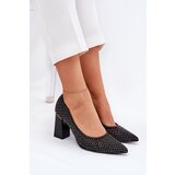 VINCEZA Embellished Mesh Pumps On A Heel Black 62211 | Shoptok.si