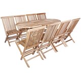  Set vrtnih namještaja 9 kom. Prirodna Čvrsto teak drvo | shoptok.hr