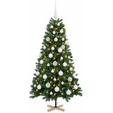  Umjetno božićno drvce s kuglicom 150 cm 150 LED lampica - 150 cm s LED žaruljama i bijelim kuglicama | shoptok.hr