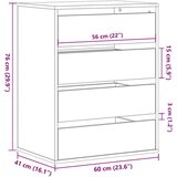  Kutna komoda s ladicama boja artisian hrast 60x41x76 cm drveni | shoptok.hr