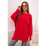 Kesi Women's cotton sweatshirt with a wide hem red | shoptok.hr