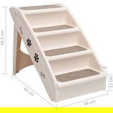 vidaXL Sklopive stepenice za pse krem 62 x 40 x 49,5 cm | shoptok.hr