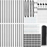 vidaXL Šesterokotna Ograja Siva 0,5x50 m Jeklo, Ograjne Palice z Mimo Ostanek 13 kos Ø32 mm 80 cm Galvanizirano Jeklo | Shoptok.si
