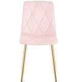  Stolica LIBRA - svijetlo ružičasti baršun / zlatne noge x 3 | shoptok.hr