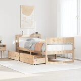 Maison Chic Posteljni okvir - Enojna postelja - Postelja za odrasle brez vzmetnice 90x190 cm trdna borovina-J6669, (21774056) | Shoptok.si