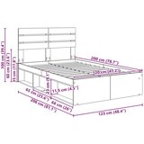  Konstrukcija postelje z vzglavjem Dimljeni oreh 120 x 200 cm, (5000103270) | Shoptok.si