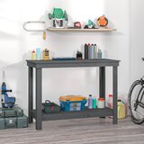 vidaXL Delovna miza siva 110x50x80 cm trdna borovina Cene