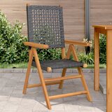 Maison Chic Vrtni stoli - Stol za vrt 2 kosa črn trden akacijev les in poli ratan JS1192, (21878604) | Shoptok.si