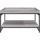vidaXL Klubska mizica siva sonoma 80x80x45 cm inženirski les in železo | Shoptok.si