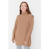 Trendyol Camel Turtleneck Knitwear Sweater