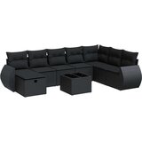  9-dijelni set vrtnih sofa s jastucima crni od poliratana | shoptok.hr
