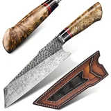 Damaskast kuhinjski nož HARAHU TA-26682 - Rjava
