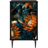  Noćni ormar LOCHEM 2 kom. Crni hrast 36 x 33 x 61 cm - Narančasti uzorak 2 | shoptok.hr