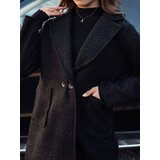 DStreet Płaszcz damski oversize BARALITE długi a'la baranek czarny | Shoptok.si