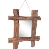  Ogledalo od cjepanica prirodno 50 x 50 cm reciklirana tikovina | shoptok.hr