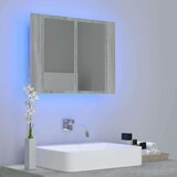 vidaXL led kupaonski ormarić s ogledalom boja hrasta 60x12x45cm drveni | shoptok.hr