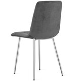 KARA stolica - tamno sivi baršun / kromirane noge x 4 | shoptok.hr