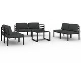 vidaXL Vrtna sedežna garnitura 7-delna z blazinami aluminij antracit, (20760895) | Shoptok.si