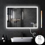 Nettlife Ogledalo z lučjo 100x60cm LED stensko ogledalo Prot eksplozijsko steklo Kopalniško ogledalo z dotikom, (22149674) Cene