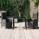  7-dijelni vrtni blagovaonski set crno-sivi od poliratana | shoptok.hr