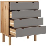 vidaXL Predalnik rjav in siv 76,5x39,5x90 cm trdna borovina | Shoptok.si