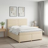  Boxspring krevet s madracem Krem 180 x 200 cm Tkanina Slike