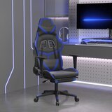  The Living Store Igralni stol z oporo za noge črno in modro umetno usnje - Gaming Stol, (21494836) Cene