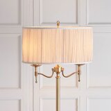 Endon 63620 - Podna lampa STANFORD 2xE14/40W/230V mesing/bež | Eponuda.com