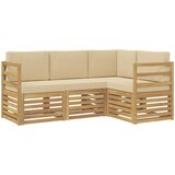  Setovi sofa 4 pcs Bijela i bež 185,5 x 126,5 x 73 cm Poliester | shoptok.hr