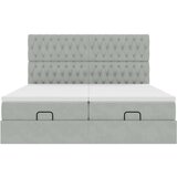  Okvir kreveta s madracima svijetlosivi 200x200cm baršunasti | shoptok.hr