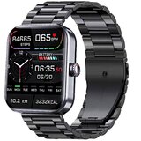 INF Pametna ura s srčnim utripom, monitorjem spanja, temperaturo, 50 športnimi načini Black, (21236399) | Shoptok.si