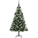  Umjetna jelka s pantenom i pahuljicama Zelena i bijela 150 cm | Eponuda.com