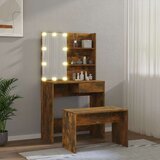  Komplet toaletnih mizic z LED lučkami dimljeni hrast, (20818133) | Shoptok.si