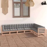  Sedežna garnitura 7-delna z blazinami trdna borovina | Shoptok.si