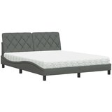 vidaXL Postelja z vzmetnico temno siva 160x200 cm blago | Shoptok.si