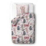 Butter Kings Rožnata enojna otroška posteljnina iz bombažnega satena 135x200 cm Meow Meow – | Shoptok.si