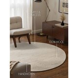 Elle Decoration Kremno bela ročno tkana volnena okrogla preproga ø 160 cm Lyon Beans – | Shoptok.si
