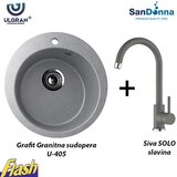  Granitna sudopera okrugla SIVA i Slavina - SanDonna i ULGRAN U-405-342 | Eponuda.com