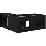  Krevet za djecu s visokim okvirom i stolom 2 kom. Crni hrast Crna 80 x 160 cm | Shoptok.si