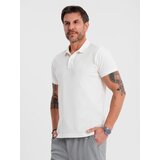 Ombre Polo shirt in cotton pique knit - ecru | shoptok.hr
