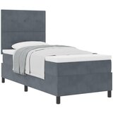 vidaXL Box Spring Krevet s Madracem Tamnosiva 100x200 cm Baršun Cijene