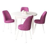 Hanah home tor - white, purple whitepurple dining table & chairs set (5 pieces) | Eponuda.com