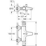 Grohe Termostatska armatura Grohe Grohtherm 800 (krom, sijaj) | Shoptok.si