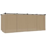  Sjenica sa zavjesama 6 x 3 m smeđesiva čelična | shoptok.hr