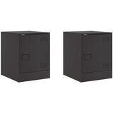  Noćni ormarići 2 kom crni 34,5 x 39 x 44 cm čelični | Eponuda.com
